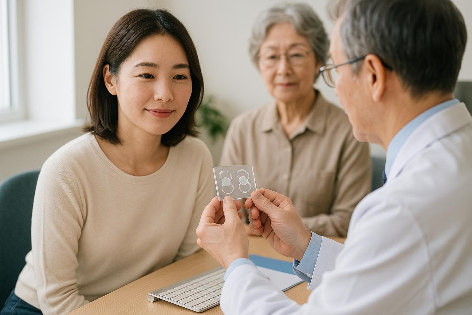 多焦点眼内レンズの種類による見え方の違いを説明するイメージ