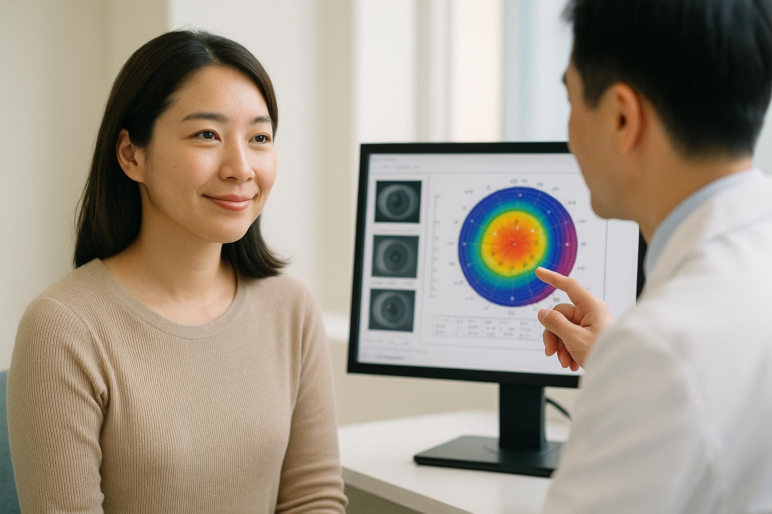 Healing 眼科金善英院長進行散光與角膜地形圖精密檢查