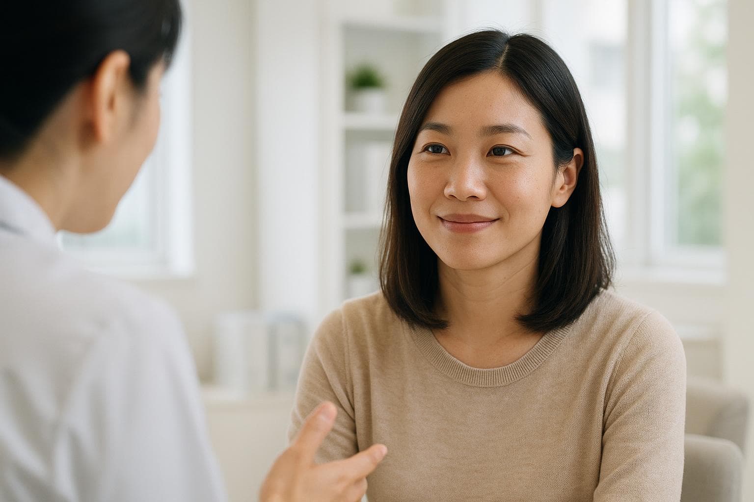 金善英院長為隱形眼鏡不適患者進行術前眼睛檢查