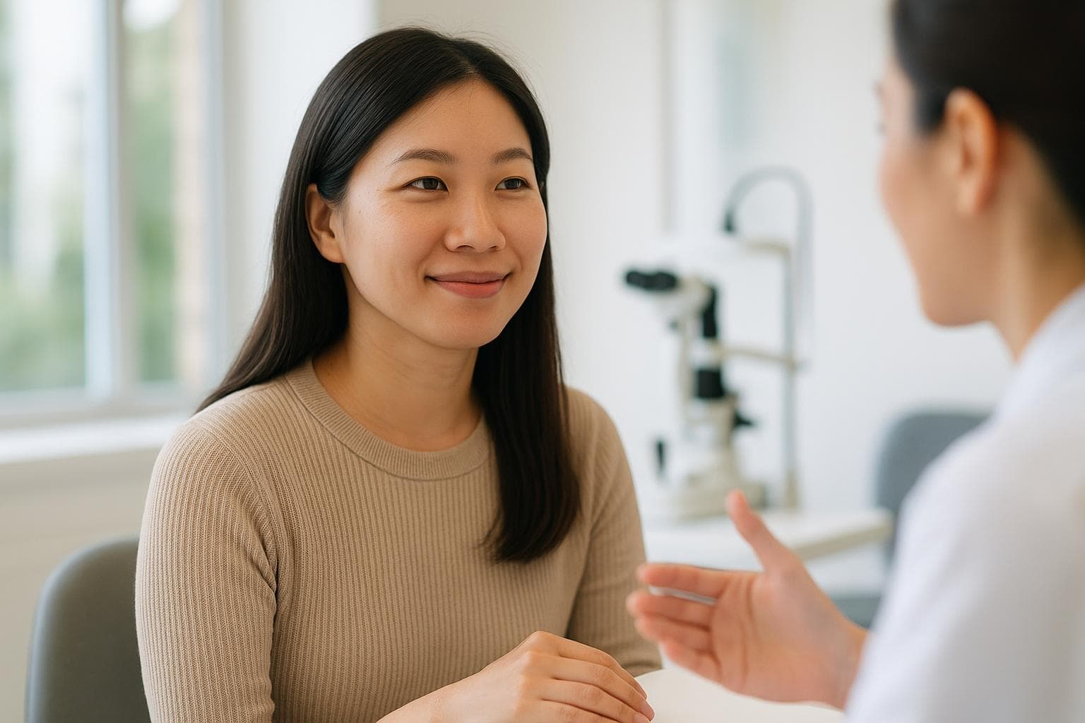 Healing 眼科接待與諮詢空間，中文口譯陪同說明流程