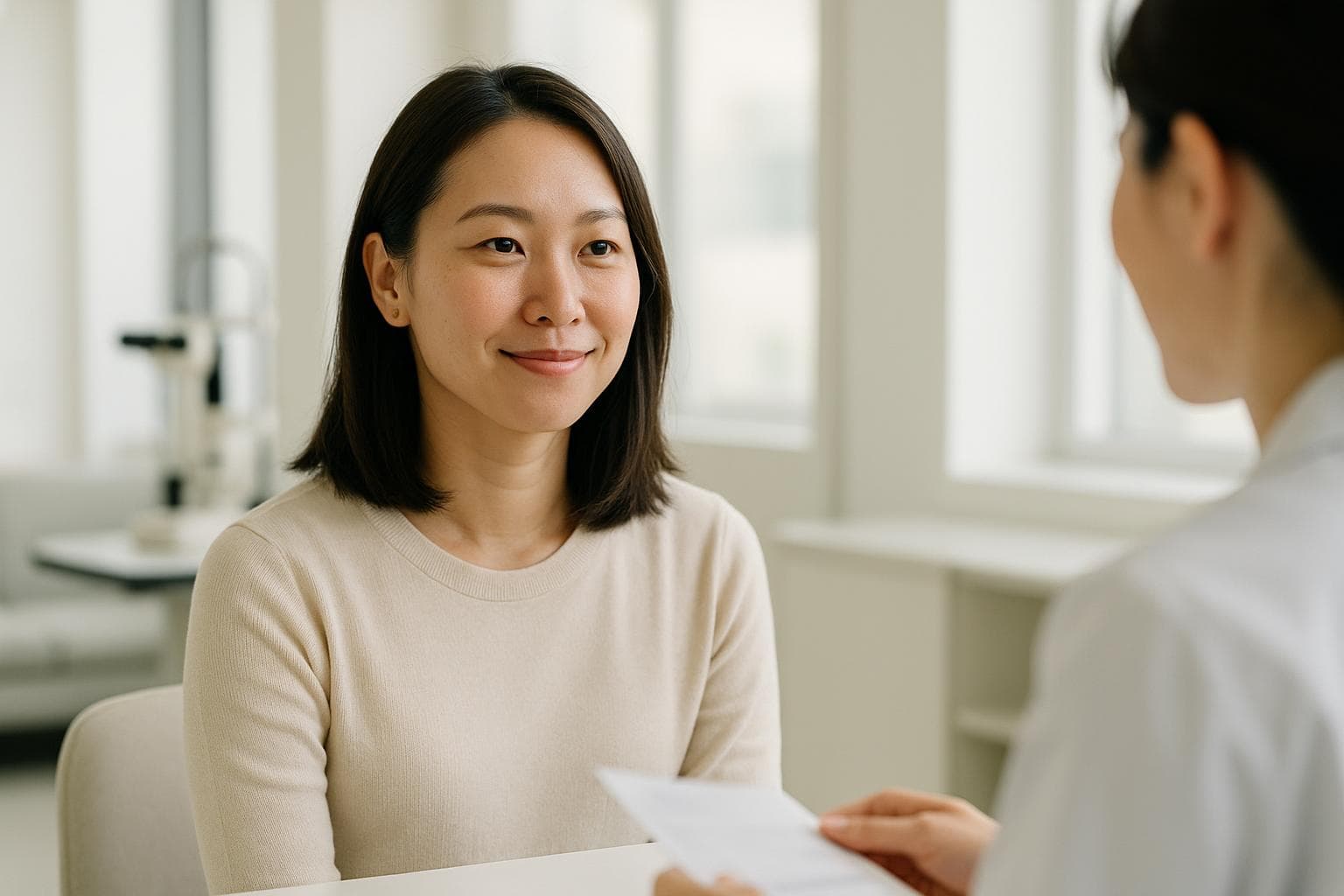 Healing 眼科金善英院長為患者進行術前檢查並說明行程安排
