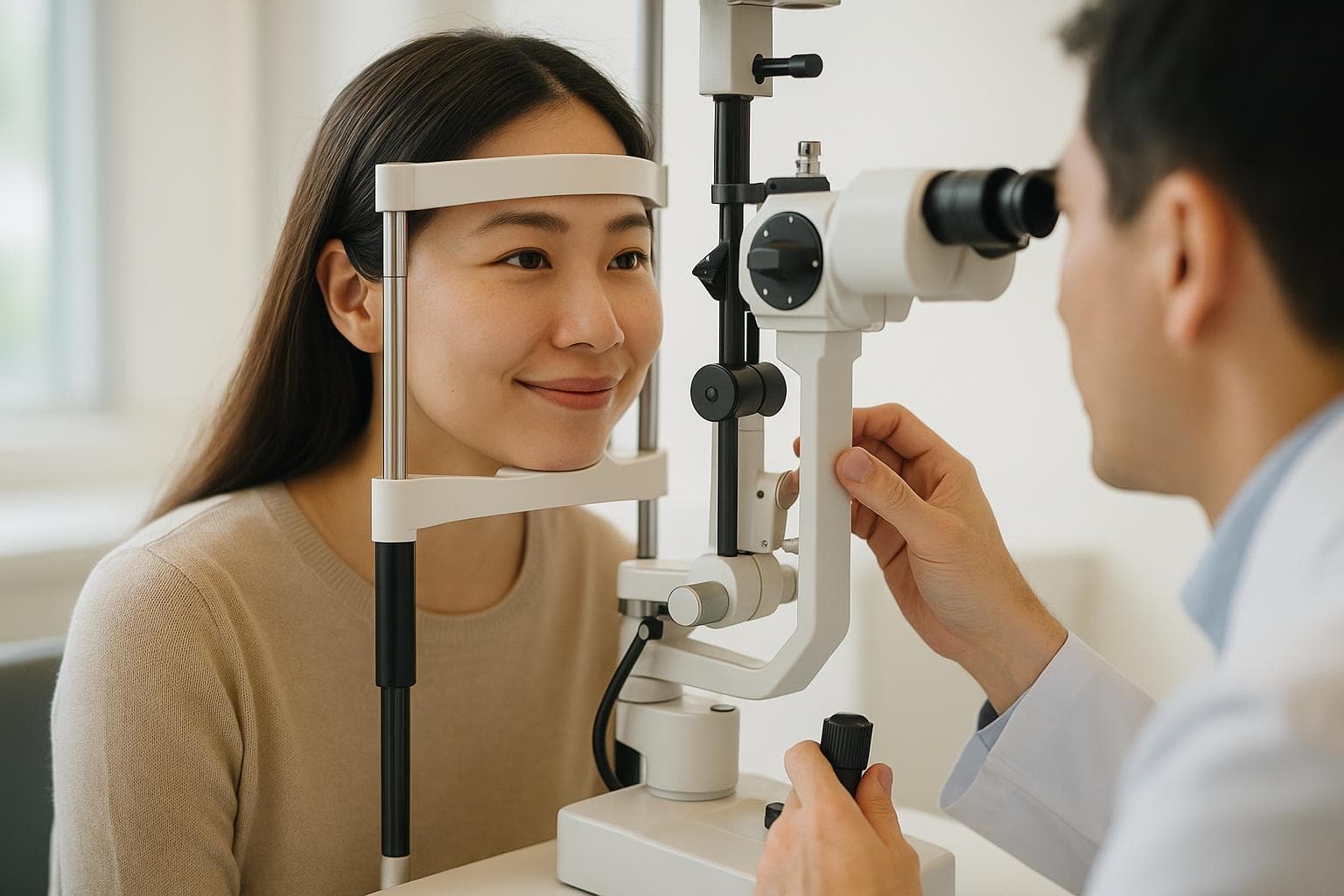 Healing 眼科金善英院長為患者進行術前度數穩定度評估